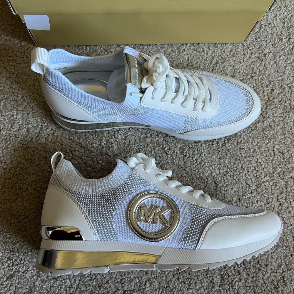 Michael Kors White and Cream Sneakers - Picture 2 of 6